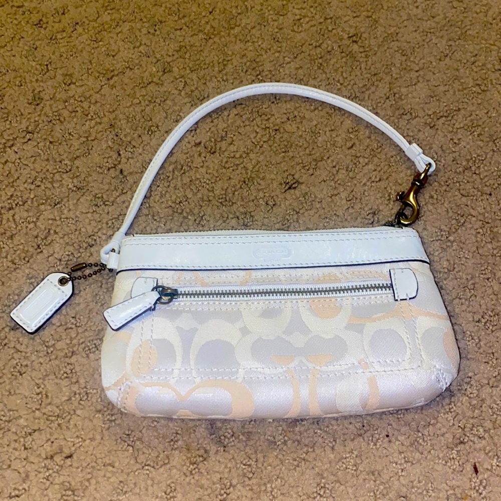 Authentic mini coach wristlet
